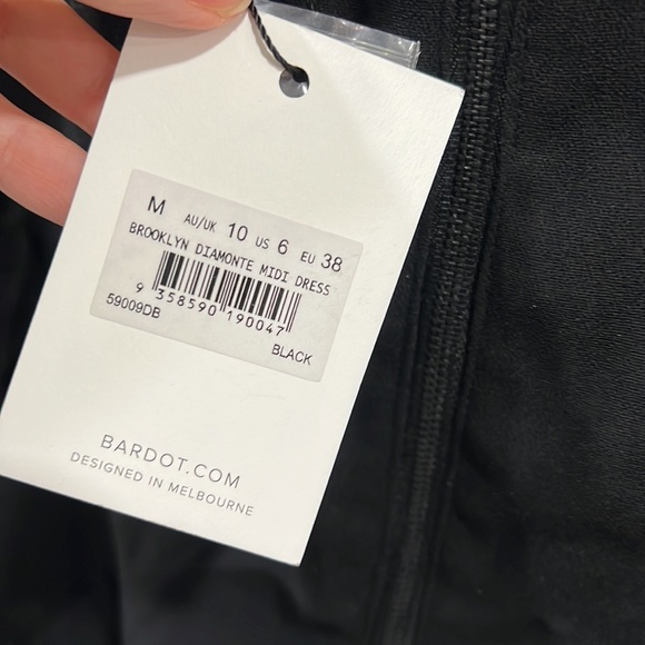 Bardot Brooklyn Diamonte Midi Dress In Black - Picture 12 of 13